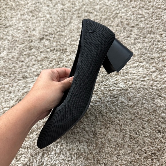 Vivaia Melody 2.0 Square Toe Chunky Heels Deep Ebony Women’s 38.5 Knit Ribbed - Picture 4 of 10